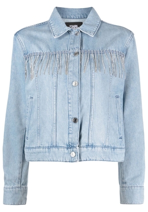 Karl Lagerfeld rhinestone-embellished denim jacket - Blue
