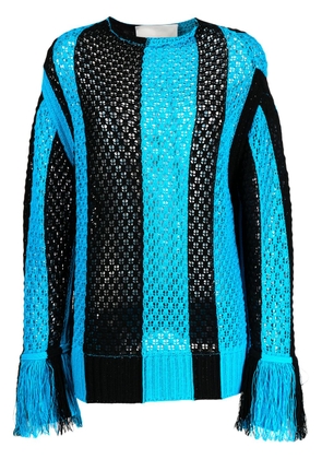 3.1 Phillip Lim pointelle-knit fringed jumper - Blue