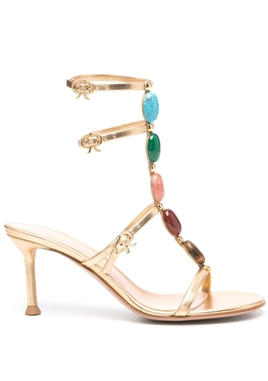 Gianvito Rossi 70mm Shanti leather sandals - Gold