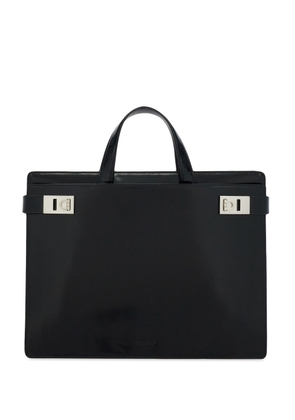 Ferragamo Gancini-buckle leather briefcase - Black