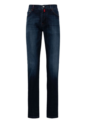 Kiton logo-embroidered straight-leg jeans - Blue