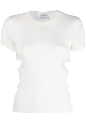 Courrèges cut-out logo-appliqué T-shirt - White