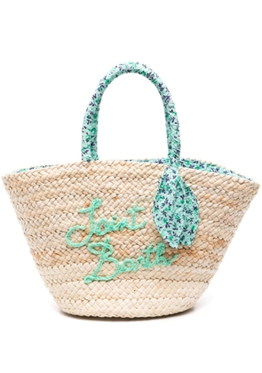 MC2 Saint Barth Kylie floral-print straw beach bag - Neutrals