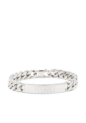 MM6 Maison Margiela numbers-motif engraved chain bracelet - Silver