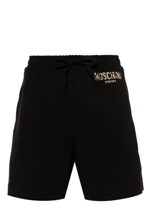 Moschino logo-print cotton shorts - Black