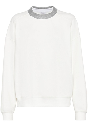 Brunello Cucinelli Monili-chain cotton sweatshirt - White