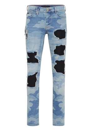 Philipp Plein camouflage-print skinny jeans - Blue