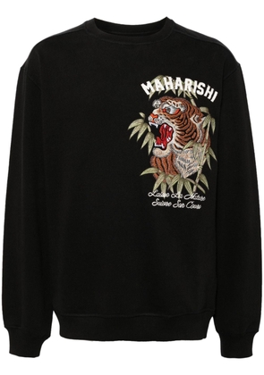 Maharishi logo-print cotton sweatshirt - Black