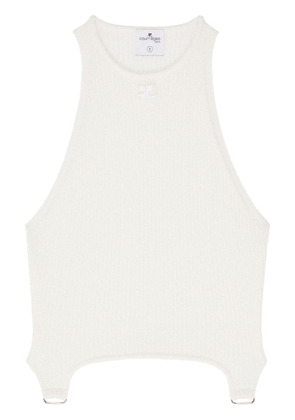 Courrèges buckle-detail ribbed tank top - White