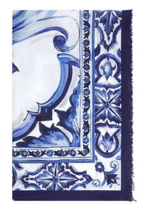 Dolce & Gabbana Majolica-print cotton sarong - Blue