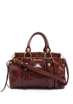 Miu Miu Pre-Owned Vitello Lux two-way handbag - Brown