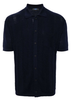 Kiton polo-collar button-up shirt - Blue