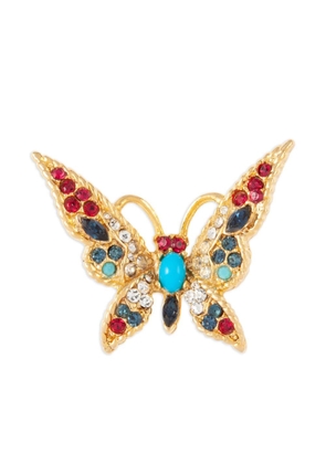 Susan Caplan Vintage 1990s crystal-embellished butterfly brooch - Gold