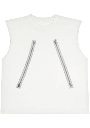 MM6 Maison Margiela zip-print sleeveless top - White