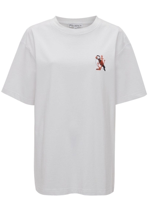 JW Anderson logo-embroidered organic cotton T-shirt - White