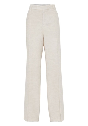 Brunello Cucinelli straight-leg corduroy trousers - White