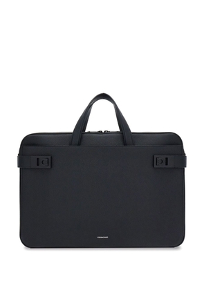 Ferragamo Gancini-buckle leather laptop bag - Black