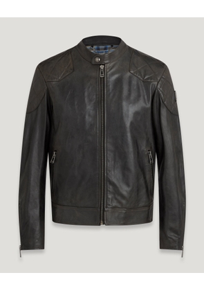 Belstaff Outlaw Jacket Men's Hand Waxed Leather Black Size UK 38