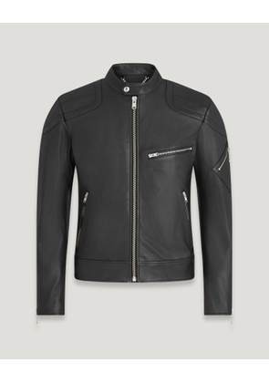 Belstaff T Racer Jacket Men's Cheviot Leather Black Size UK 44