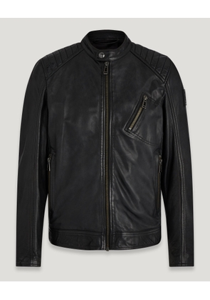 Belstaff V Racer Jacket Men's Cheviot Leather Black Size UK 40