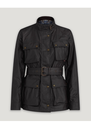 Belstaff Trialmaster Jacket Women's Waxed Cotton Black Size UK 8