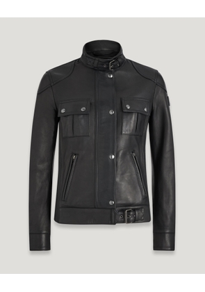 Belstaff Gangster Jacket Women's Nappa Leather Black Size UK 6