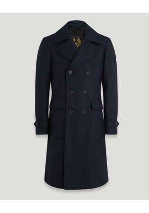 Belstaff Milford Coat Men's Wool Cashmere Blend Ink Blue Size UK 38