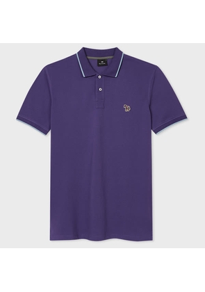PS Paul Smith Purple Organic Cotton Zebra Polo Shirt With Contrast Tipping