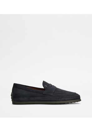 Tod's - Loafers in Suede, BLUE, 10 - Shoes
