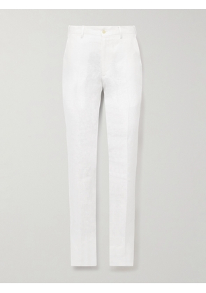 Anderson & Sheppard - Straight-Leg Linen Trousers - Men - White - UK/US 30