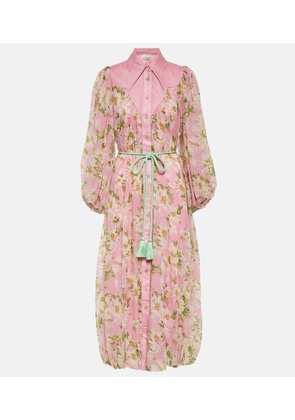Alémais Silk floral midi dress