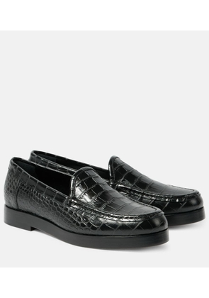 Manolo Blahnik Dinelio croc-effect leather loafers