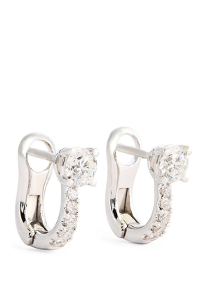 Anita Ko White Gold And Pavé Diamond Huggie Earrings