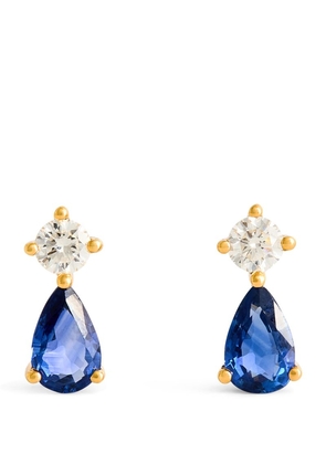 Anita Ko Yellow Gold, Diamond And Sapphire Violet Stud Earrings