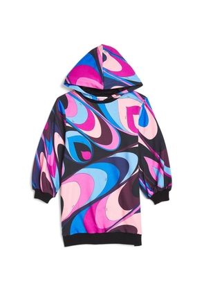 Pucci Junior Cotton Marmo Print Hooded Dress