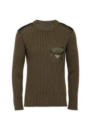 Prada Wool-Cashmere Re-Nylon-Detail Sweater