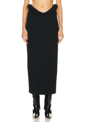 Bottega Veneta Viscose Compact Frise Skirt in Black - Black. Size 34 (also in 38, 40).