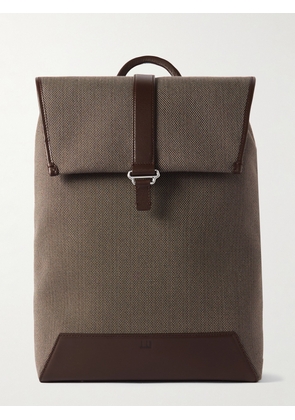 Dunhill - 1893 Leather-Trimmed Canvas Backpack - Men - Green