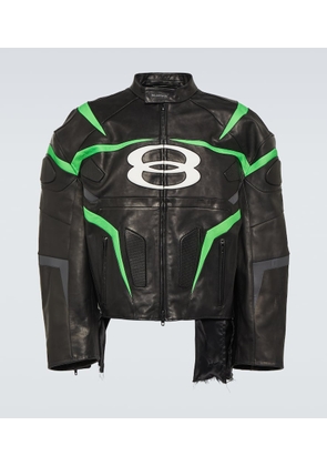 Balenciaga Logo leather jacket