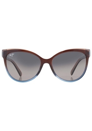 Maui Jim Olu Olu Neutral Grey Cat Eye Ladies Sunglasses GS537-01F 57