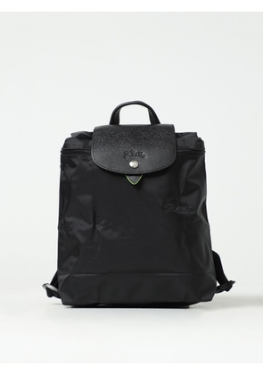 Longchamp Le Pliage Green backpack in recycled nylon and grained leather