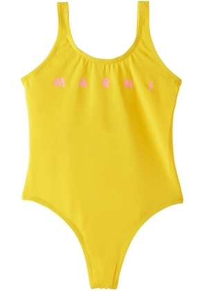 Marni Kids Yellow Bonded One-Piece Swimsuit