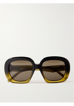 LOEWE - Curvy Round-Frame Acetate Sunglasses - Men - Green