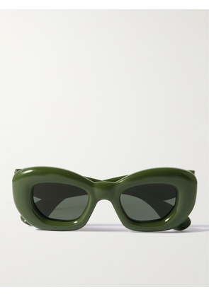 LOEWE - Inflated Square-Frame Acetate Sunglasses - Men - Green