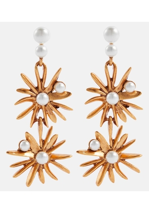 Oscar de la Renta Starburst faux pearl drop earrings