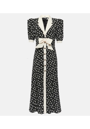 Alessandra Rich Bow-detail printed silk maxi dress