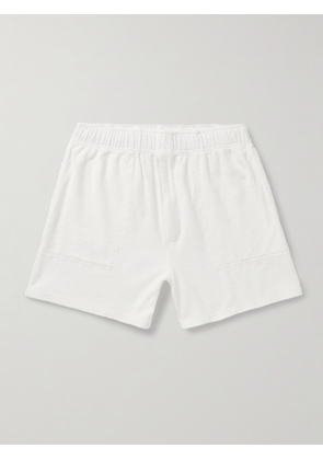 BODE - Boston Straight-Leg Cotton-Blend Terry Shorts - Men - White - S