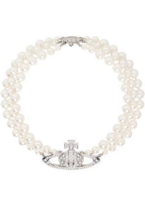 Vivienne Westwood White Pearl Crystal Necklace
