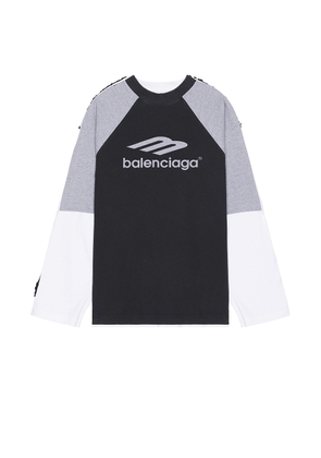 Balenciaga Hybrid Large Sweater in Black  White  & Grey - Black. Size 4 (also in 3).