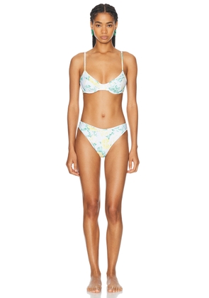 Rowen Rose Swim Set in Blue & Yellow Roses - Blue. Size 34 (also in 36, 38, 40).